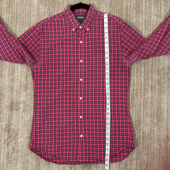 Bonobos Button Down Pink Blue Longsleeve Dress Office Shirt Men Size Medium Long - Picture 4 of 7
